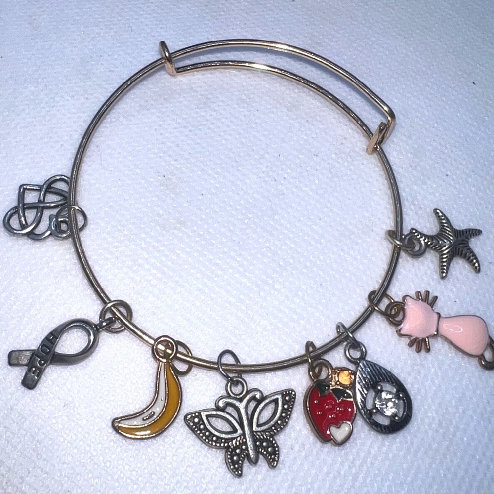 Charming Gold Bracelet‎ with Colorful Charms